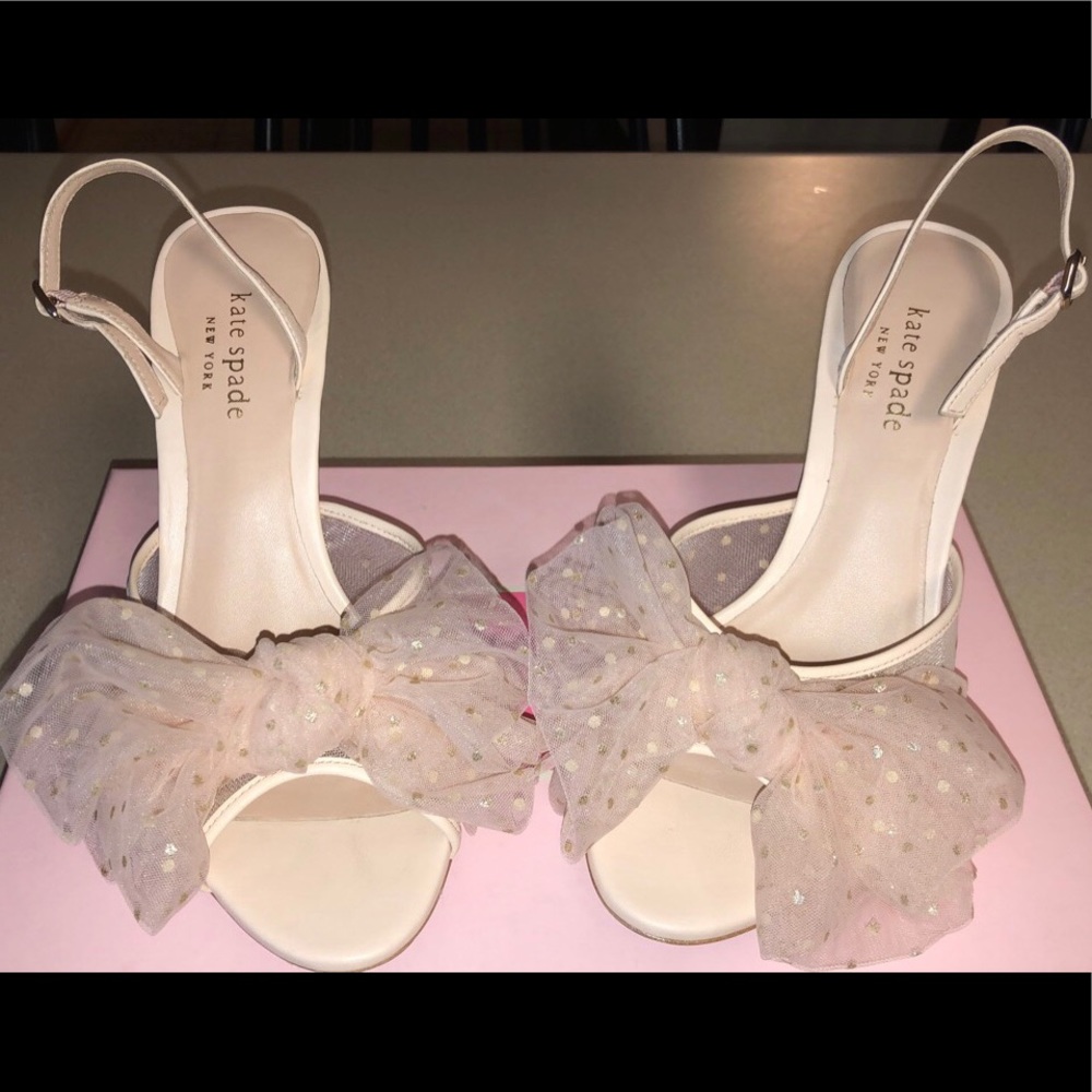 Kate Spade bridal sparkle heels in Rosebud
